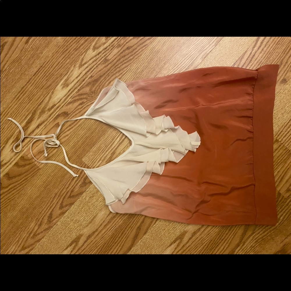 KARINA GRIMALDI SILK OMBRE HALTER TOP SIZE S